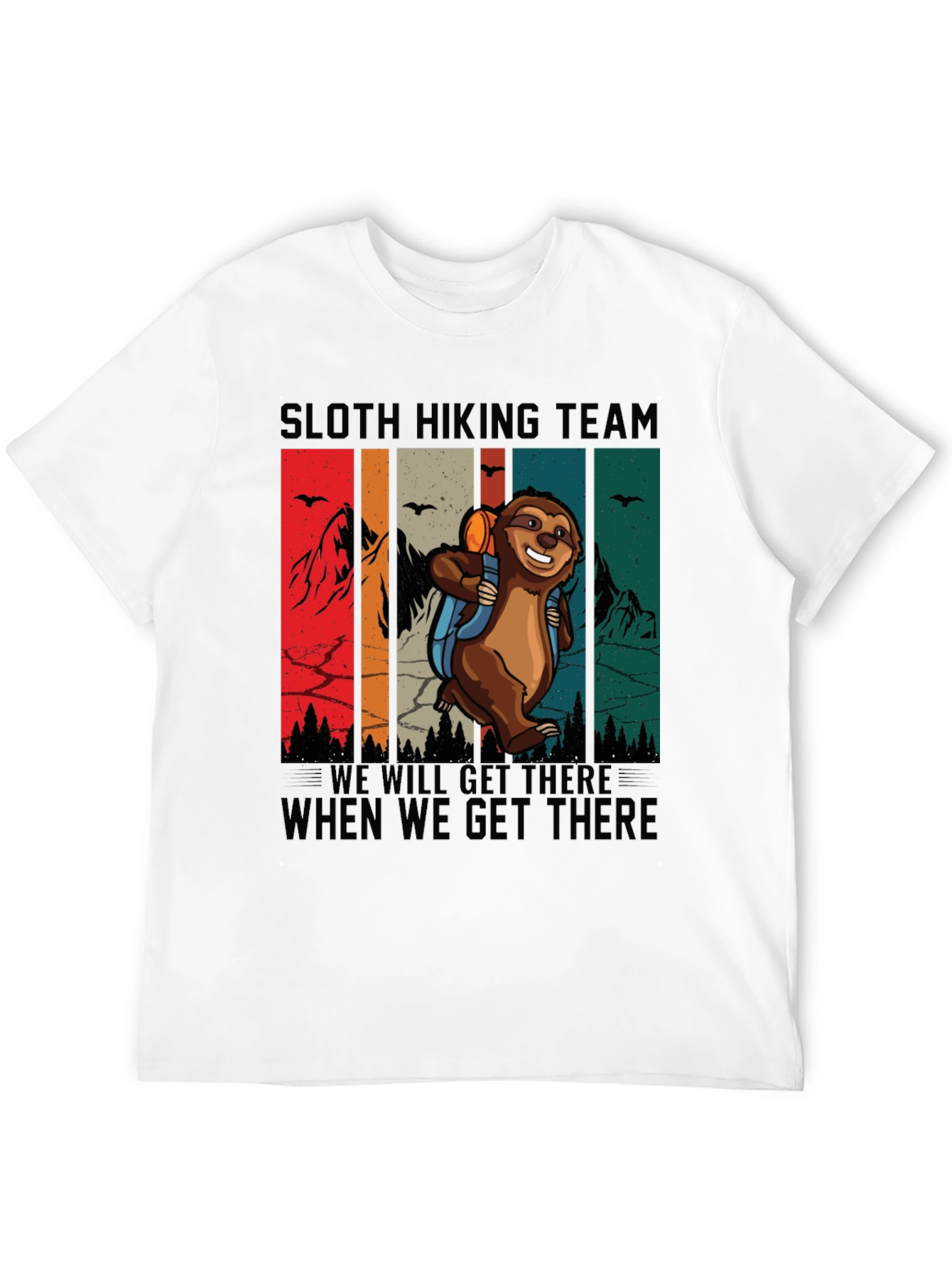 Sloth Hiking Team T-Shirt Funny Graphic Tee