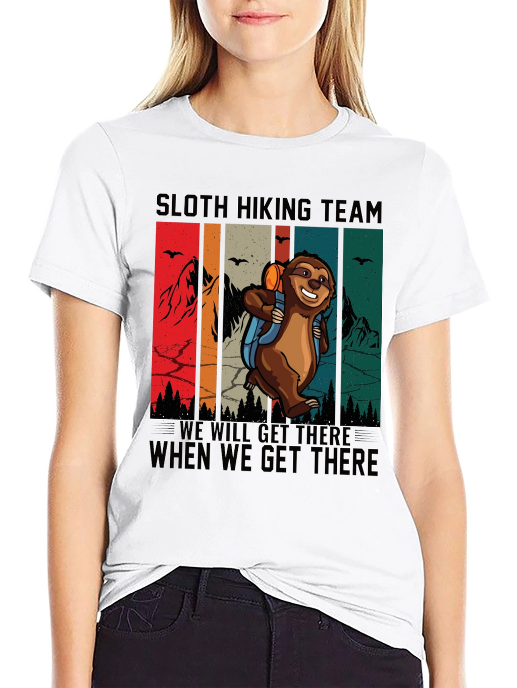 Sloth Hiking Team T-Shirt Funny Graphic Tee