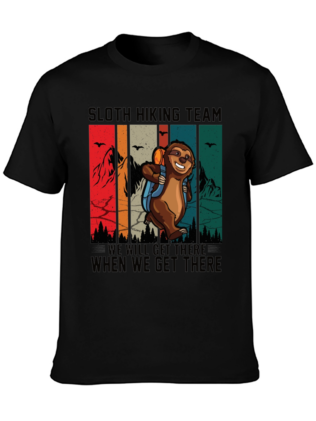 Sloth Hiking Team T-Shirt Funny Graphic Tee