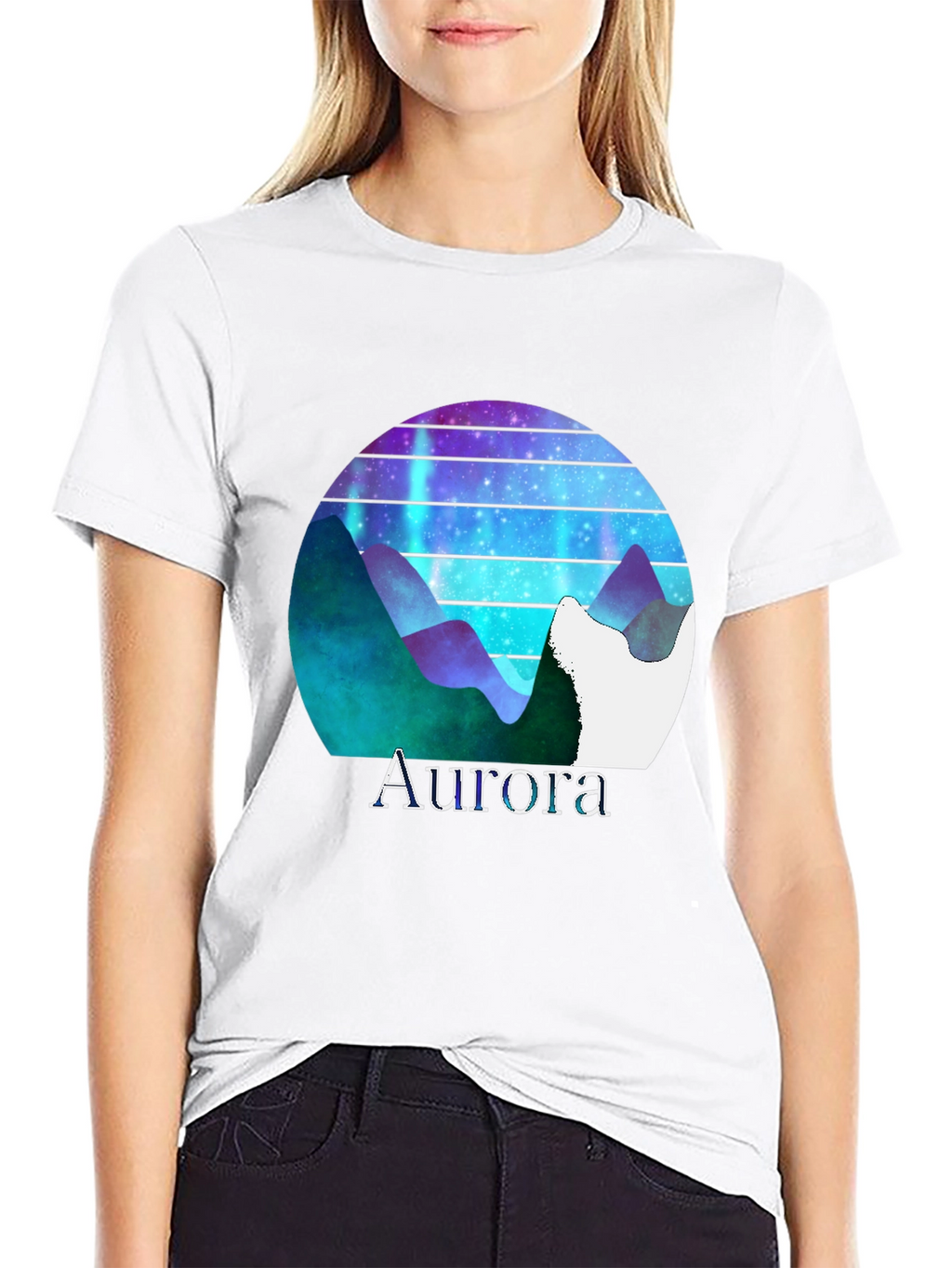 Aurora Mountain Graphic T-Shirt