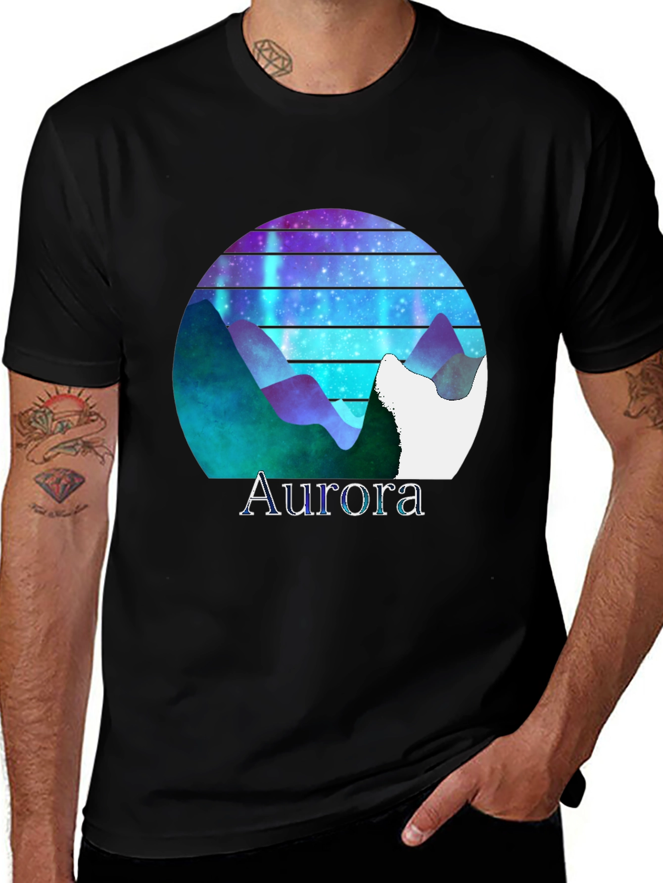 Aurora Mountain Graphic T-Shirt