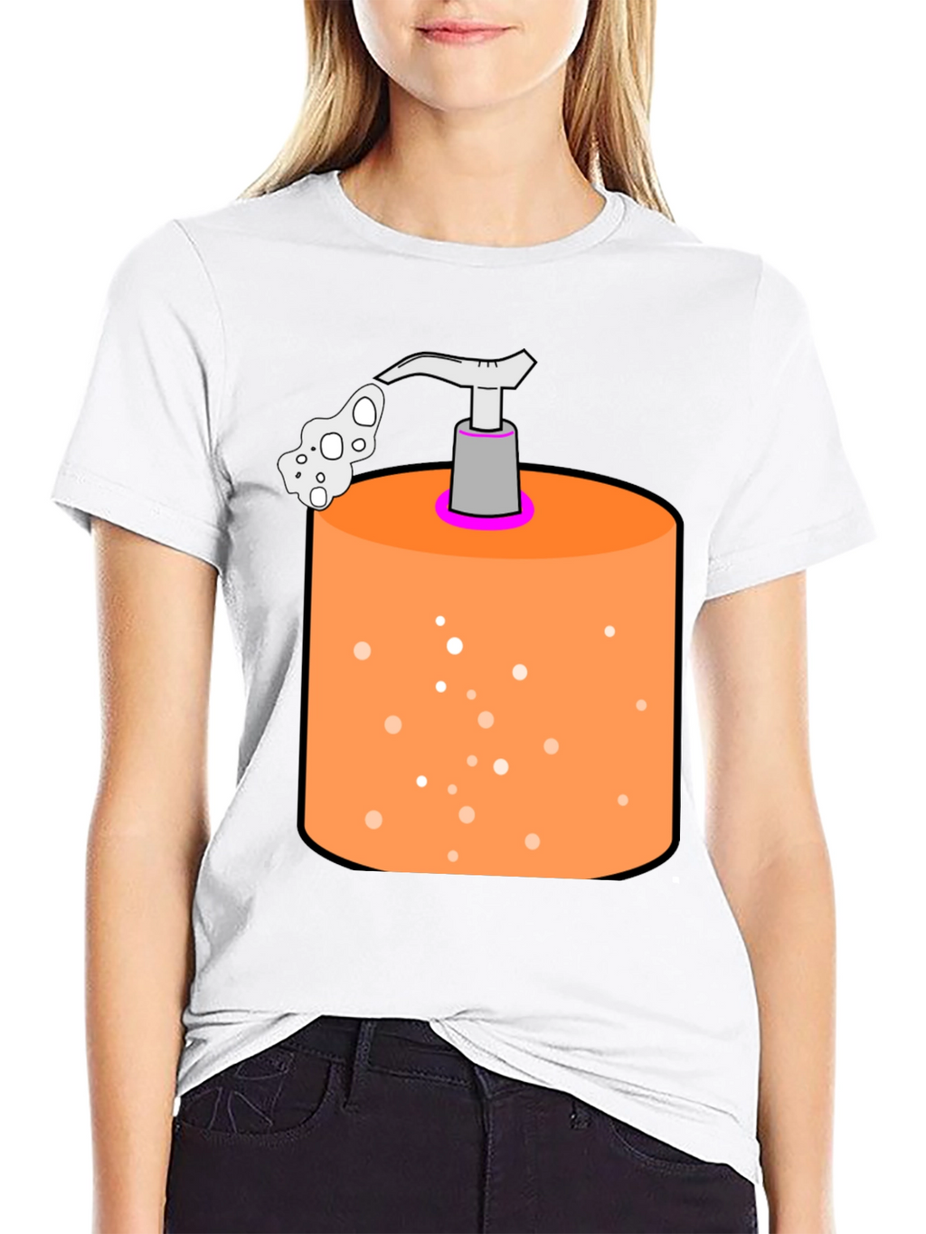 Novelty Soap Dispenser Graphic Tee - Black Cotton Blend