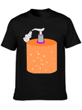 Novelty Soap Dispenser Graphic Tee - Black Cotton Blend