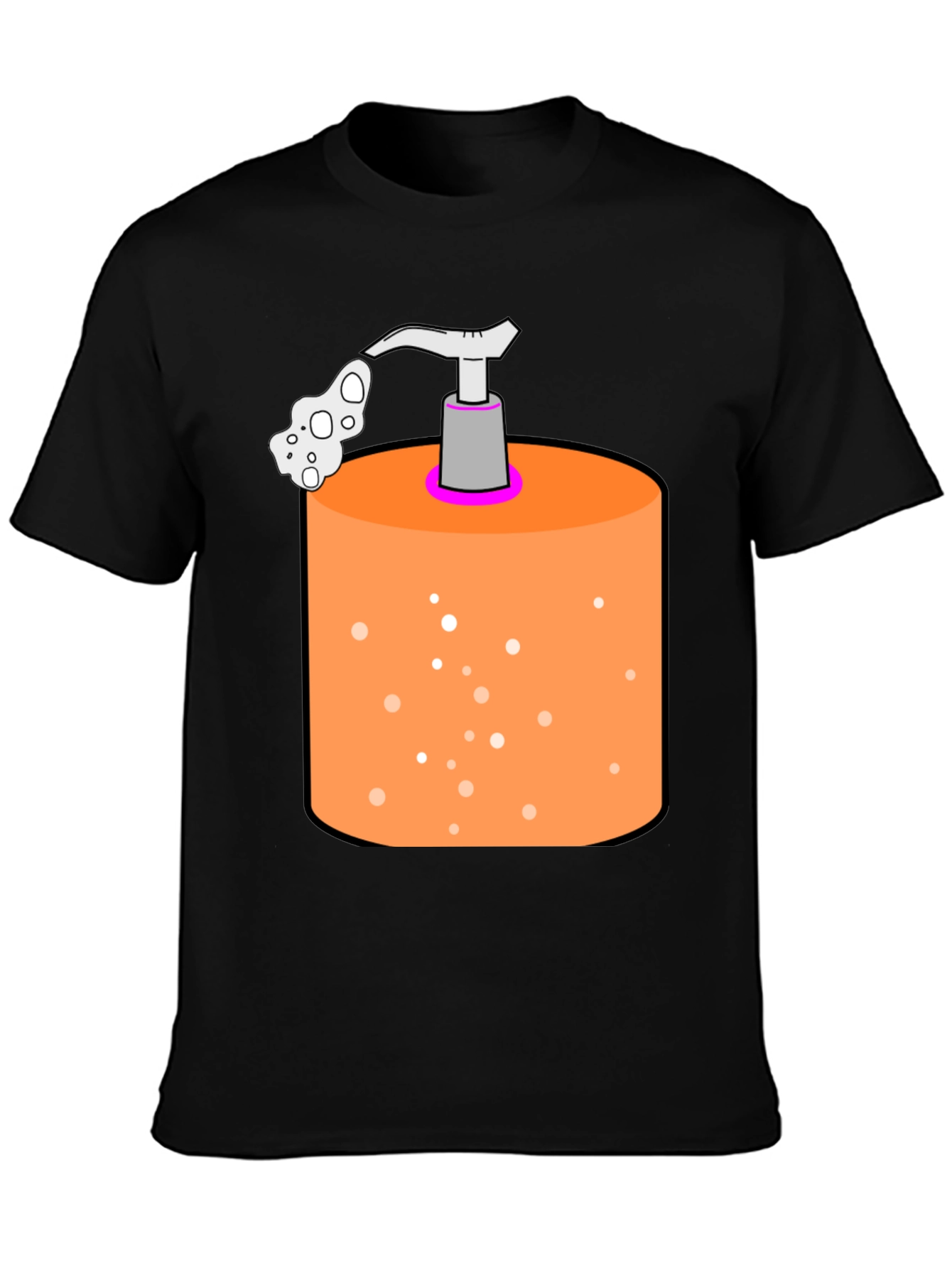 Novelty Soap Dispenser Graphic Tee - Black Cotton Blend