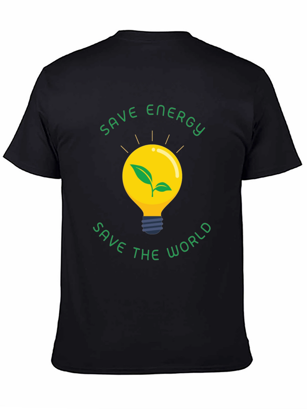 Eco-Friendly Save Energy Save the World Black T-Shirt