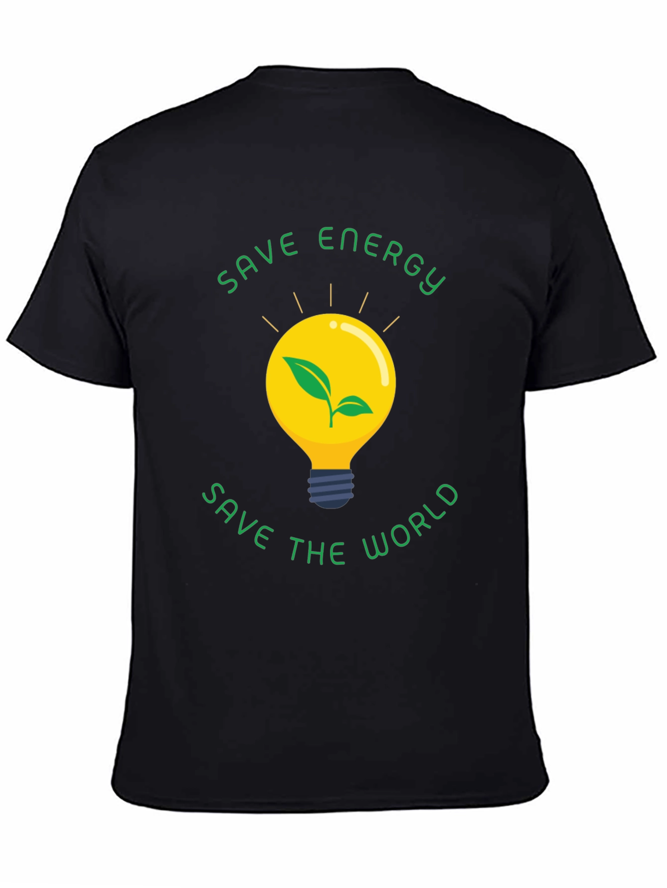Eco-Friendly Save Energy Save the World Black T-Shirt