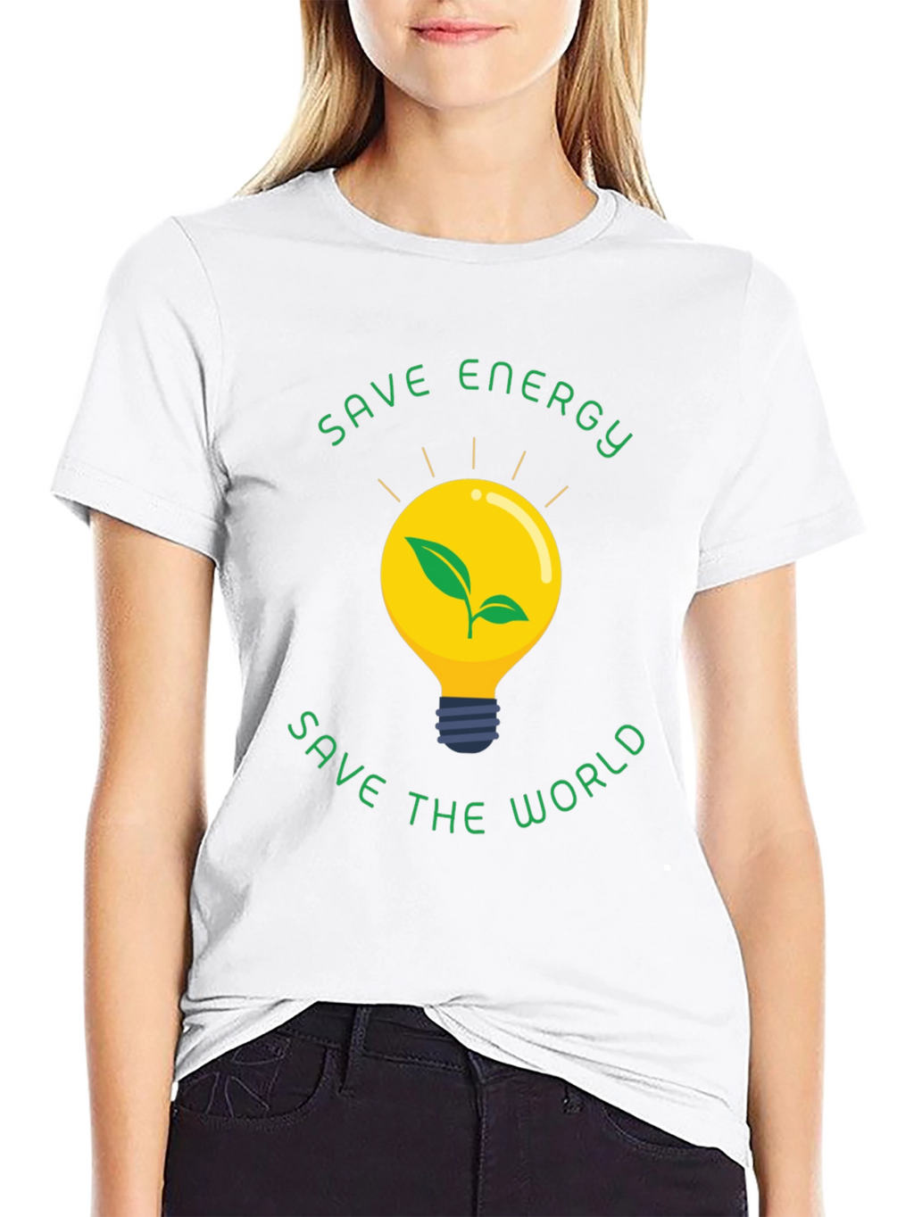 Eco-Friendly Save Energy Save the World Black T-Shirt