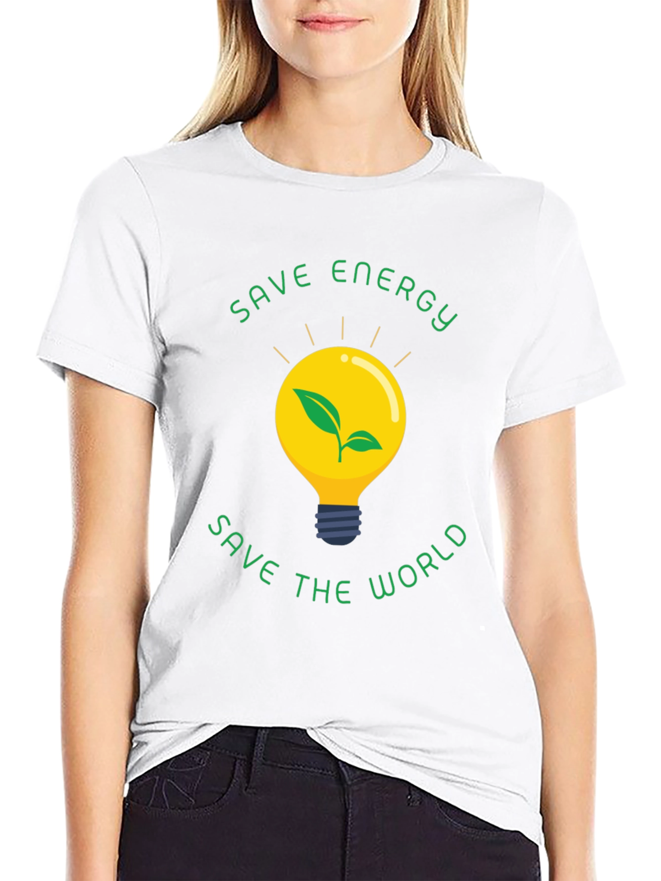 Eco-Friendly Save Energy Save the World Black T-Shirt