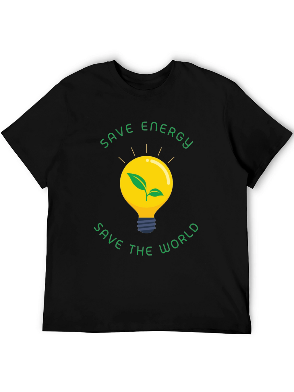 Eco-Friendly Save Energy Save the World Black T-Shirt
