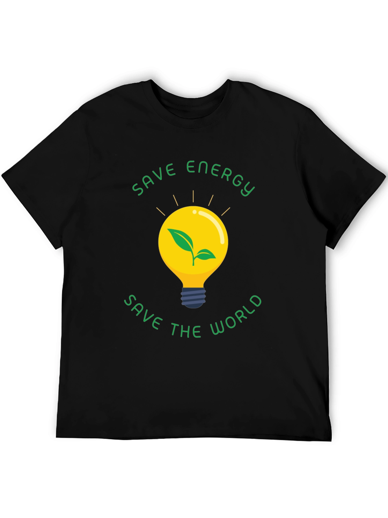 Eco-Friendly Save Energy Save the World Black T-Shirt