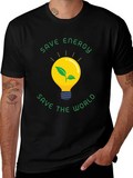 Eco-Friendly Save Energy Save the World Black T-Shirt