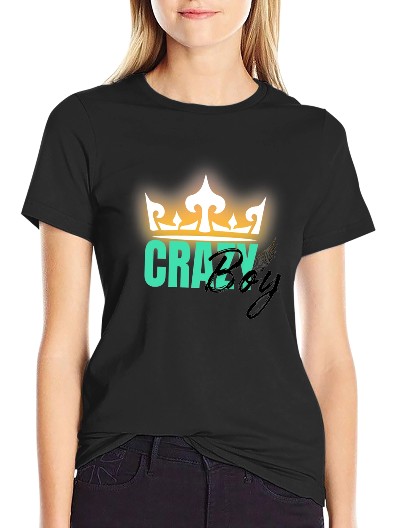 Crazy Boy Graphic Print T-Shirt