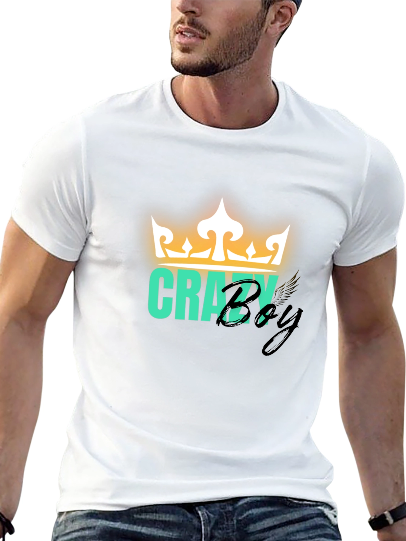 Crazy Boy Graphic Print T-Shirt