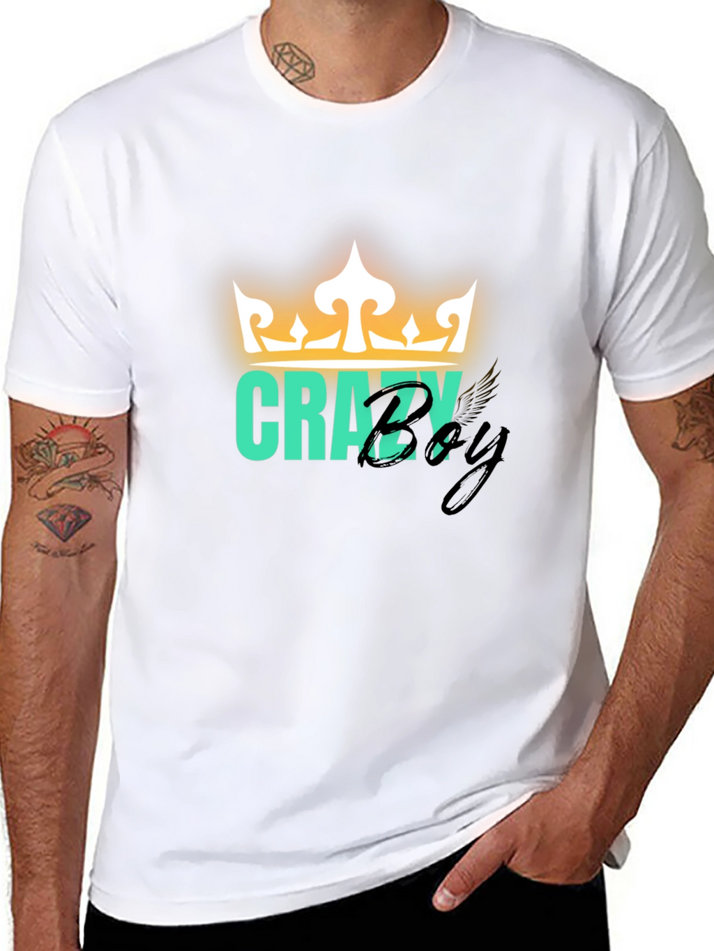 Crazy Boy Graphic Print T-Shirt