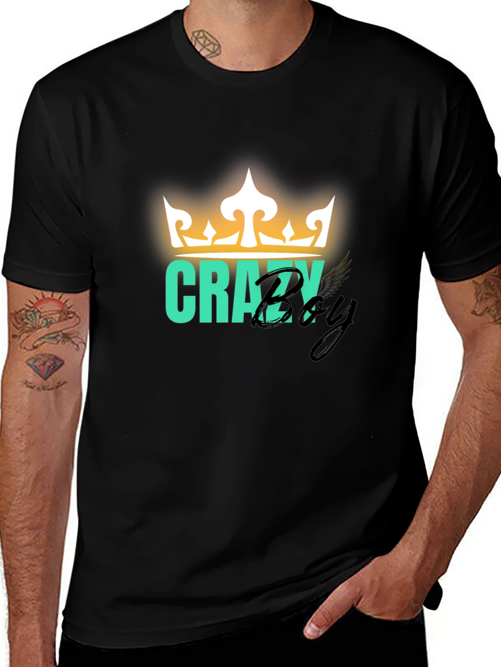 Crazy Boy Graphic Print T-Shirt