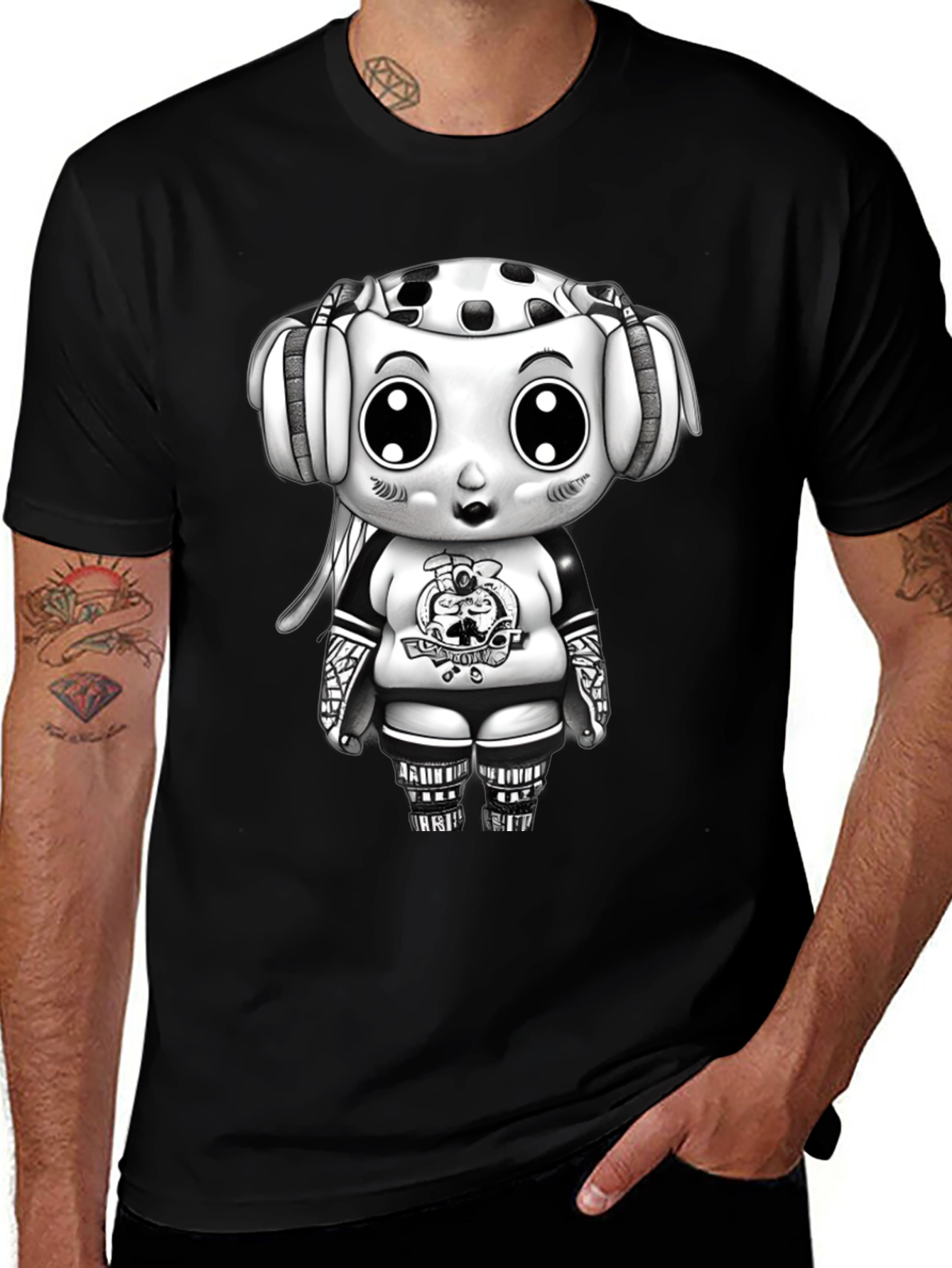 Cartoon Hockey Player Graphic Tee