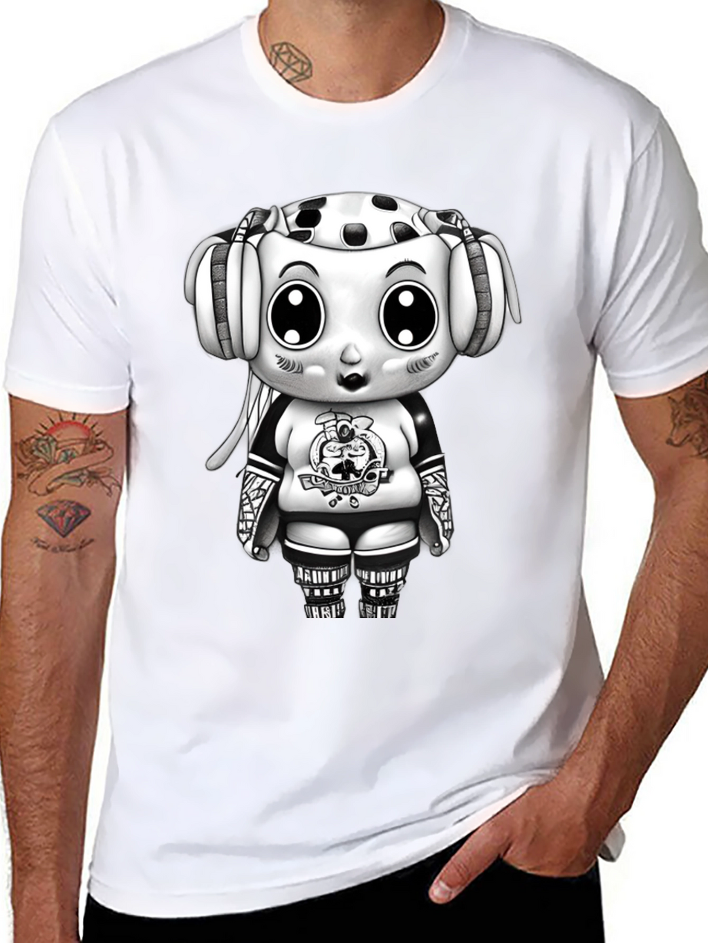 Cartoon Hockey Player Graphic Tee