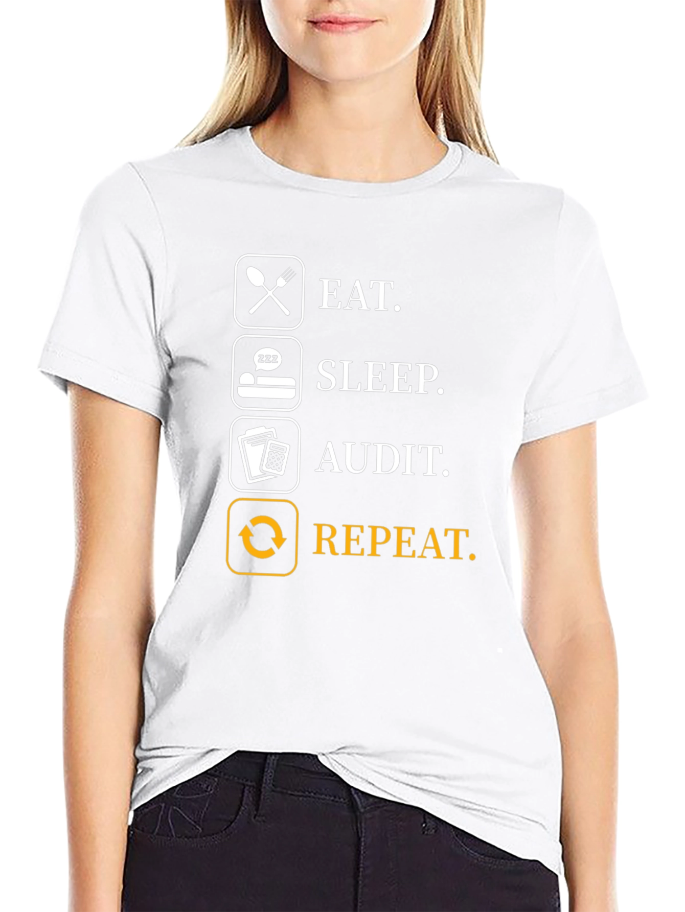 Eat Sleep Audit Repeat T-Shirt - Funny Accountant Gift