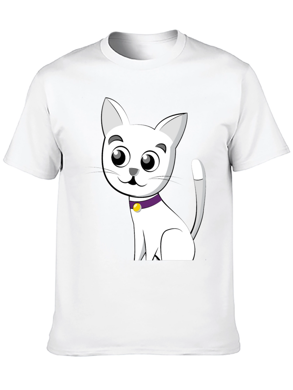 Cute Cartoon Cat T-Shirt - Black
