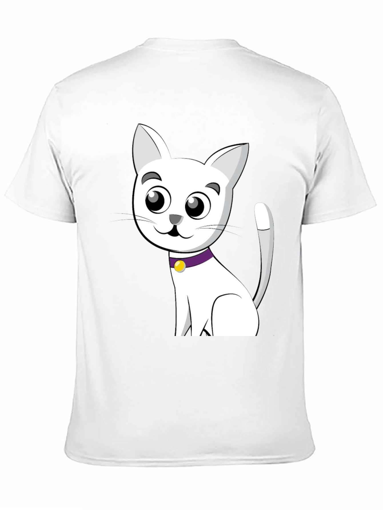 Cute Cartoon Cat T-Shirt - Black