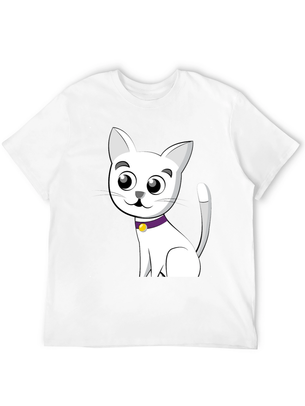 Cute Cartoon Cat T-Shirt - Black