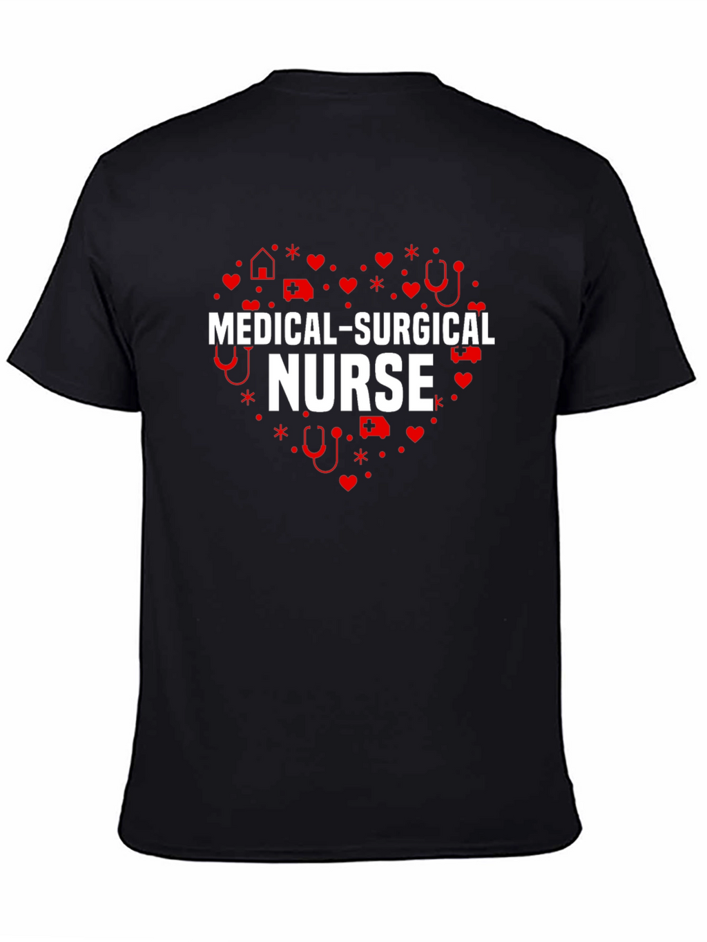 Medical Surgical Nurse Heart T-Shirt - Black