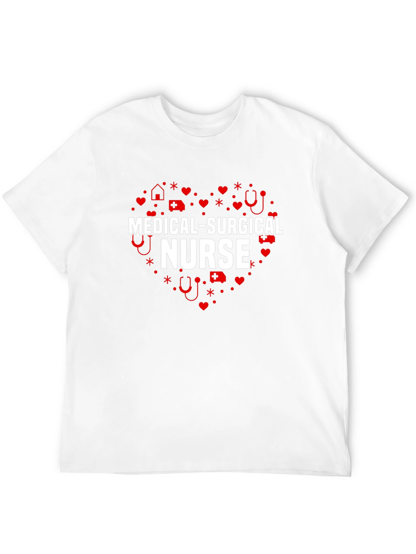 Medical Surgical Nurse Heart T-Shirt - Black