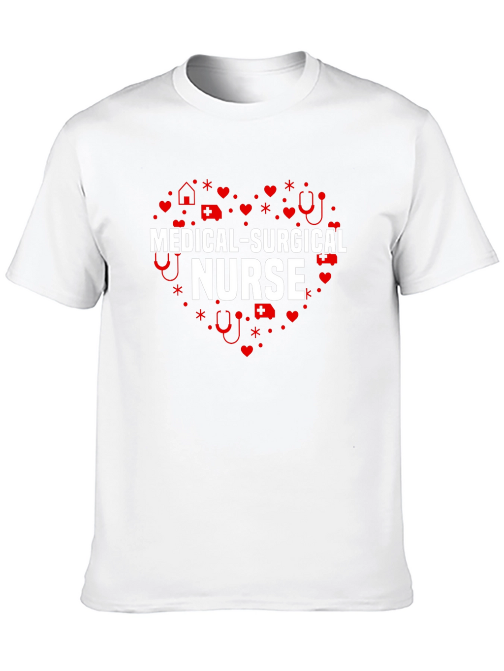 Medical Surgical Nurse Heart T-Shirt - Black