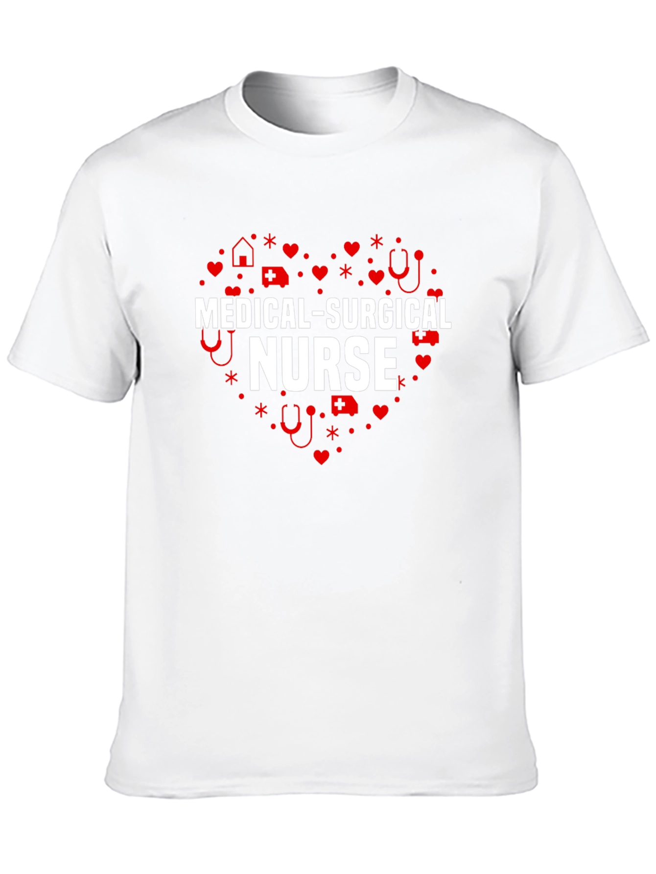 Medical Surgical Nurse Heart T-Shirt - Black