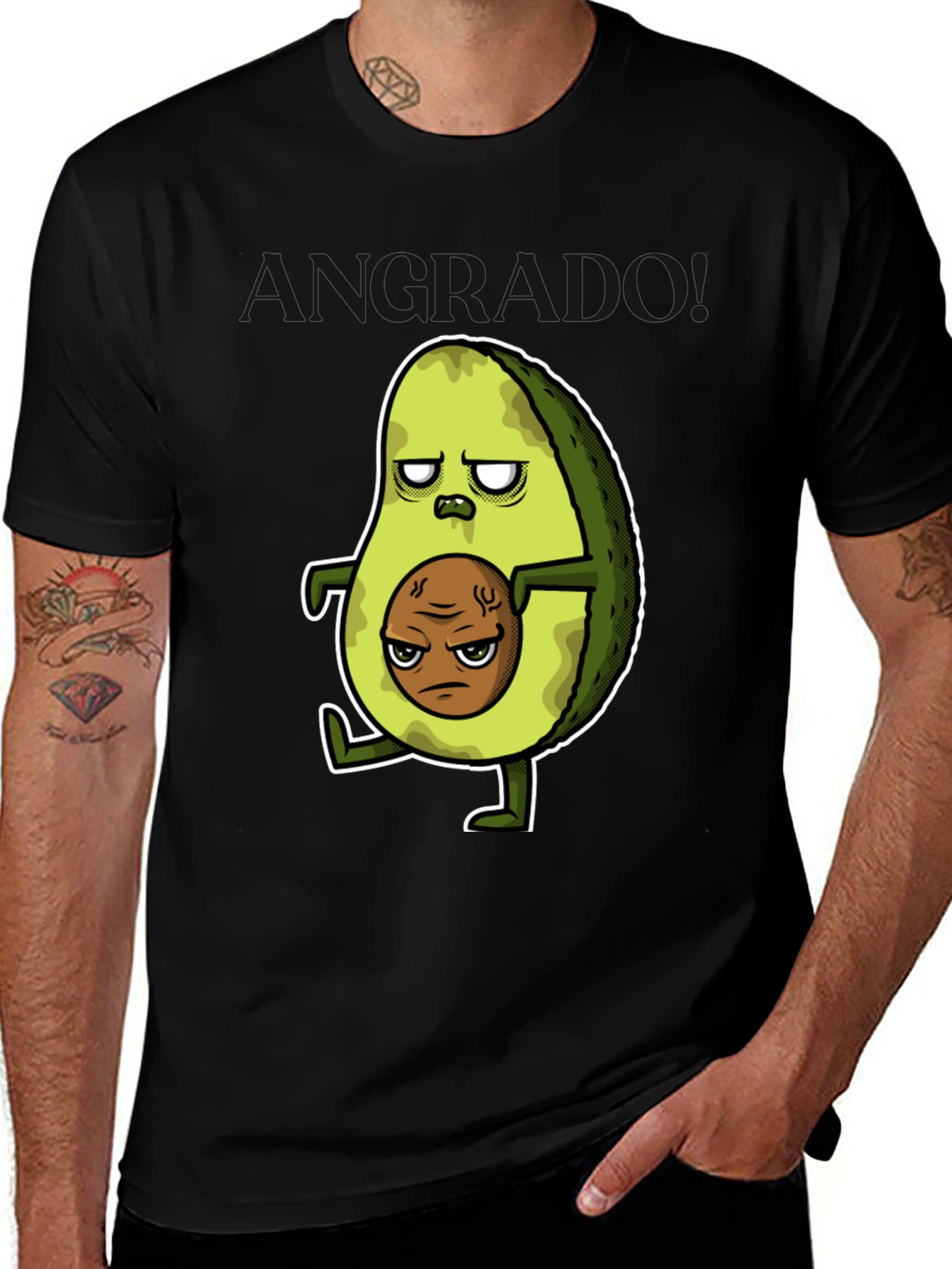 Grumpy Avocado T-Shirt - Funny Graphic Tee