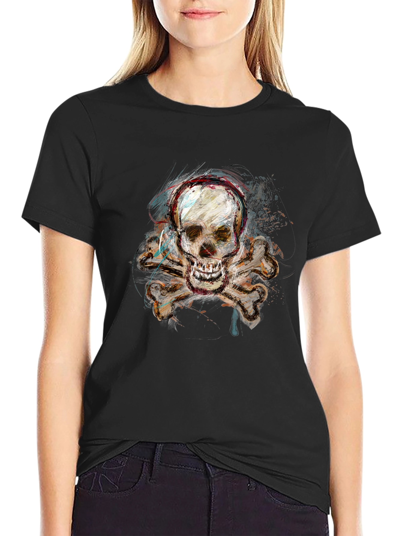 Skull & Crossbones Graphic Tee - Edgy Design