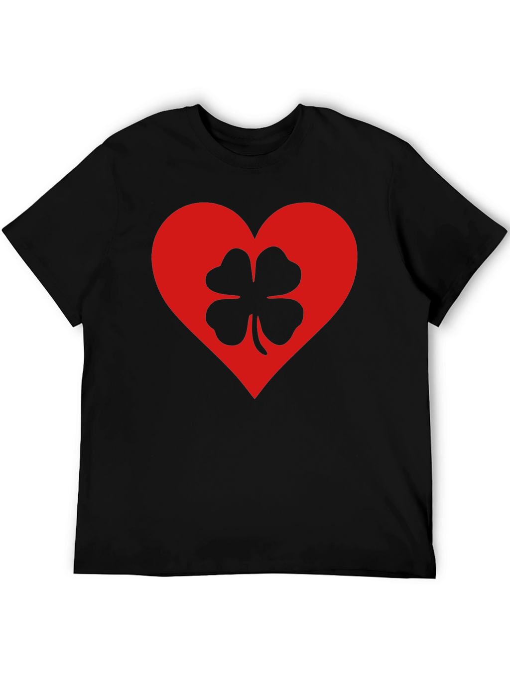 Lucky Heart Clover T-Shirt - Black