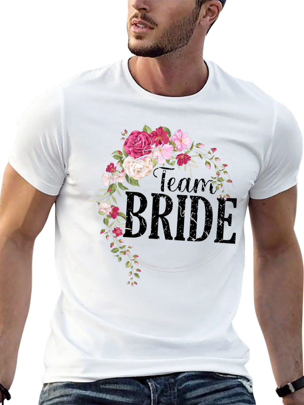 Team Bride Floral Wreath Tee