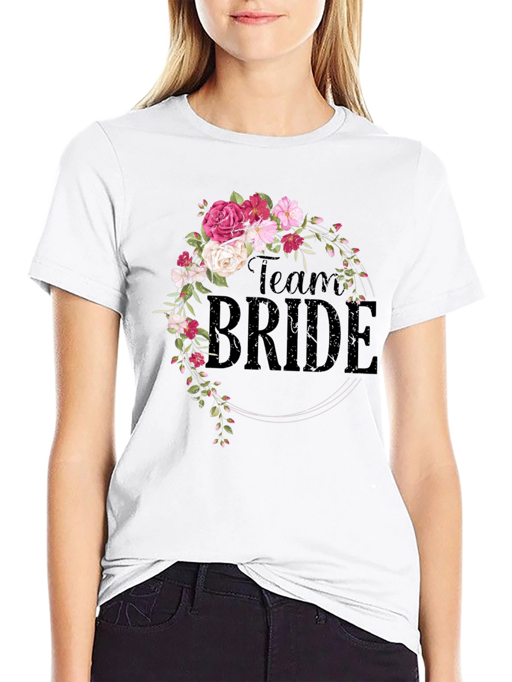 Team Bride Floral Wreath Tee
