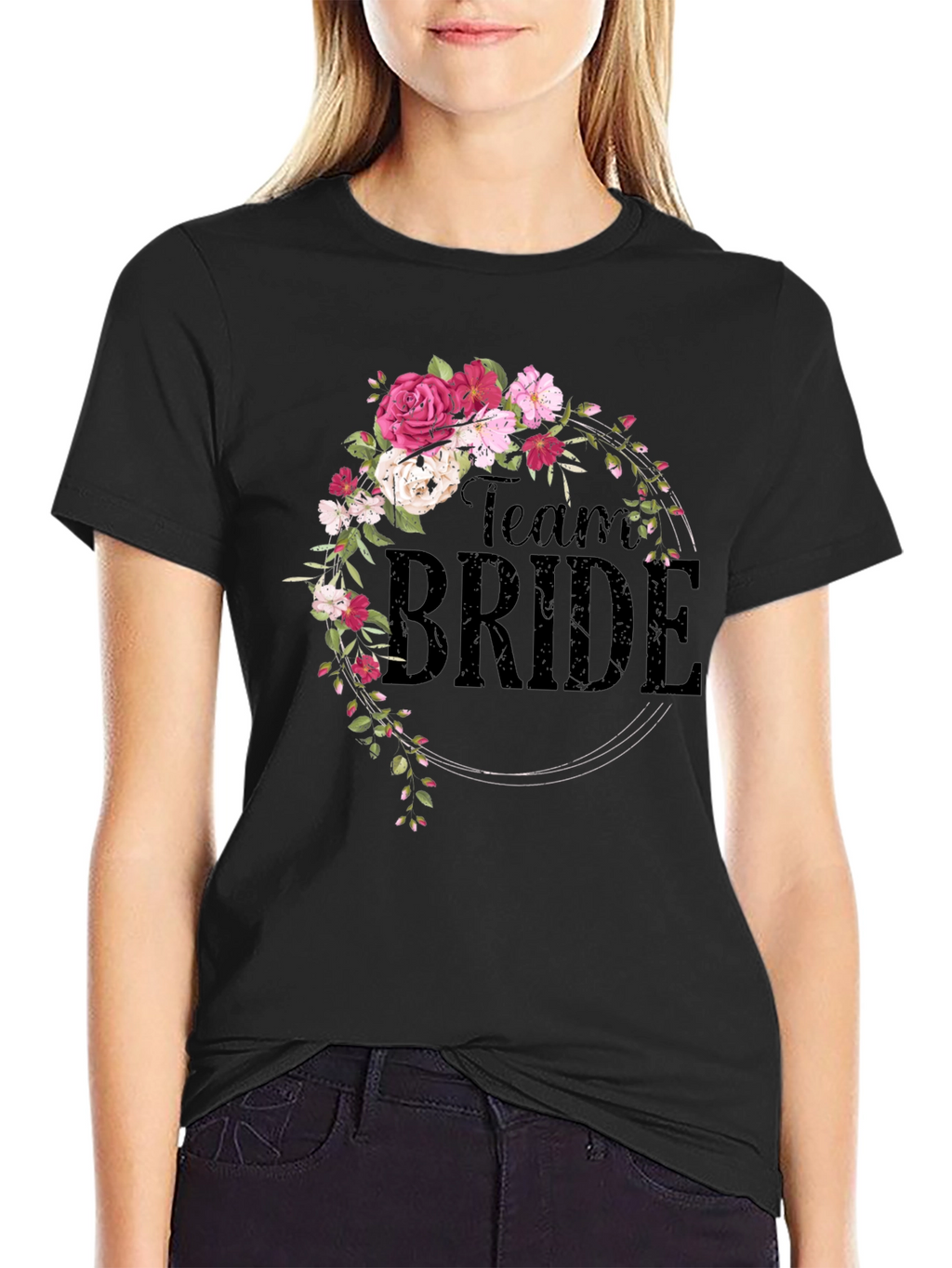 Team Bride Floral Wreath Tee