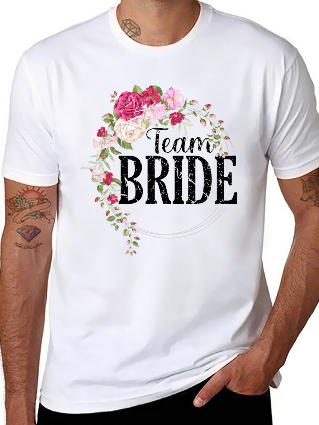 Team Bride Floral Wreath Tee