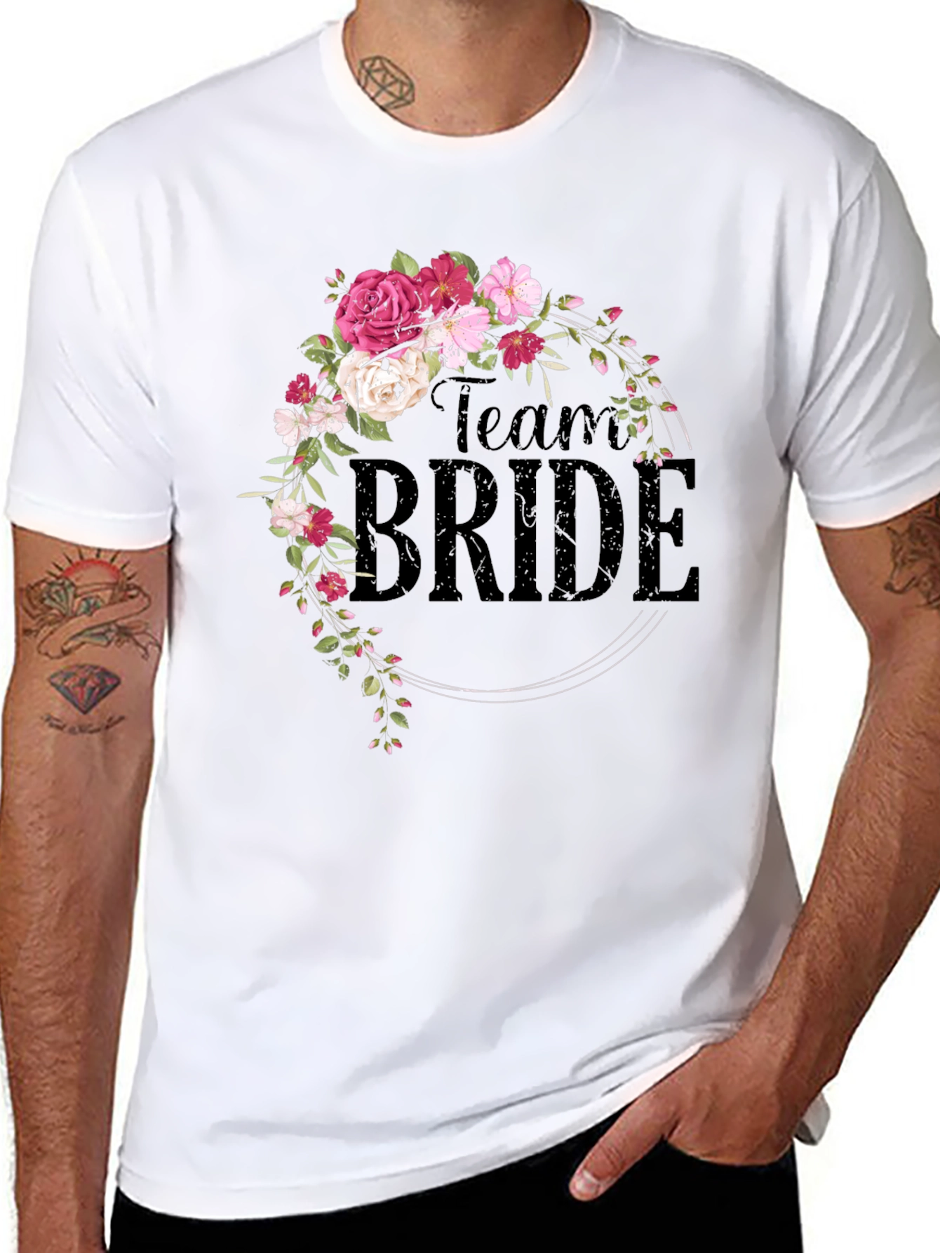 Team Bride Floral Wreath Tee