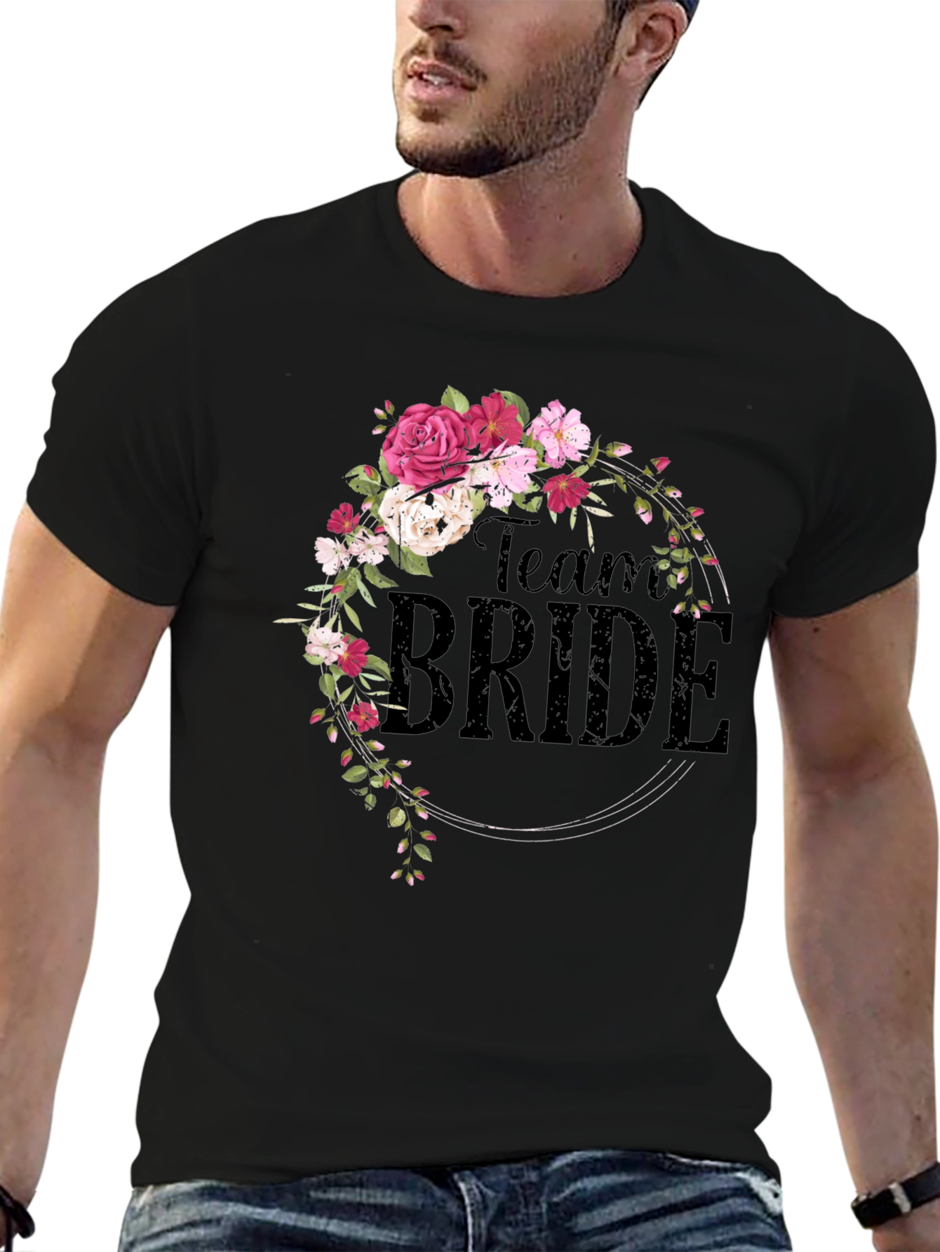 Team Bride Floral Wreath Tee