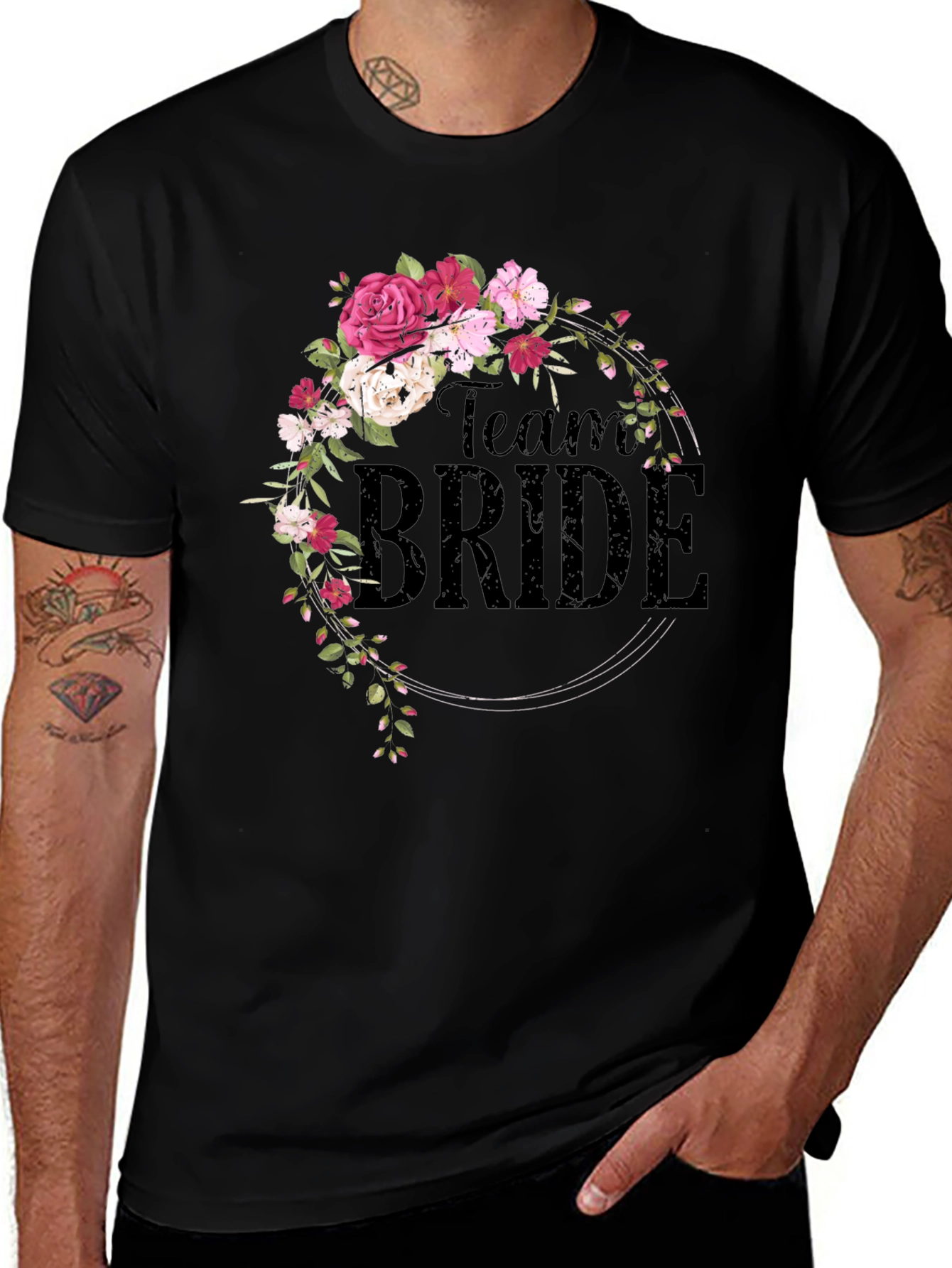 Team Bride Floral Wreath Tee