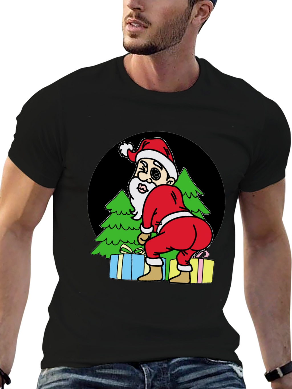 Funny Santa T-Shirt - Cheeky Christmas Tee