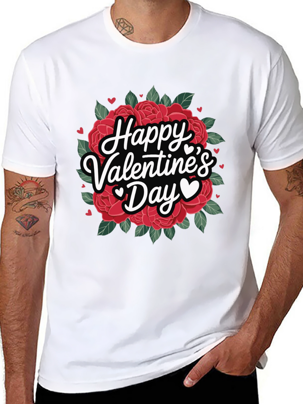 Happy Valentines Day Roses Graphic T-Shirt
