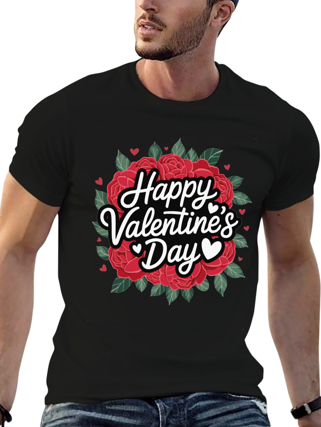 Happy Valentines Day Roses Graphic T-Shirt