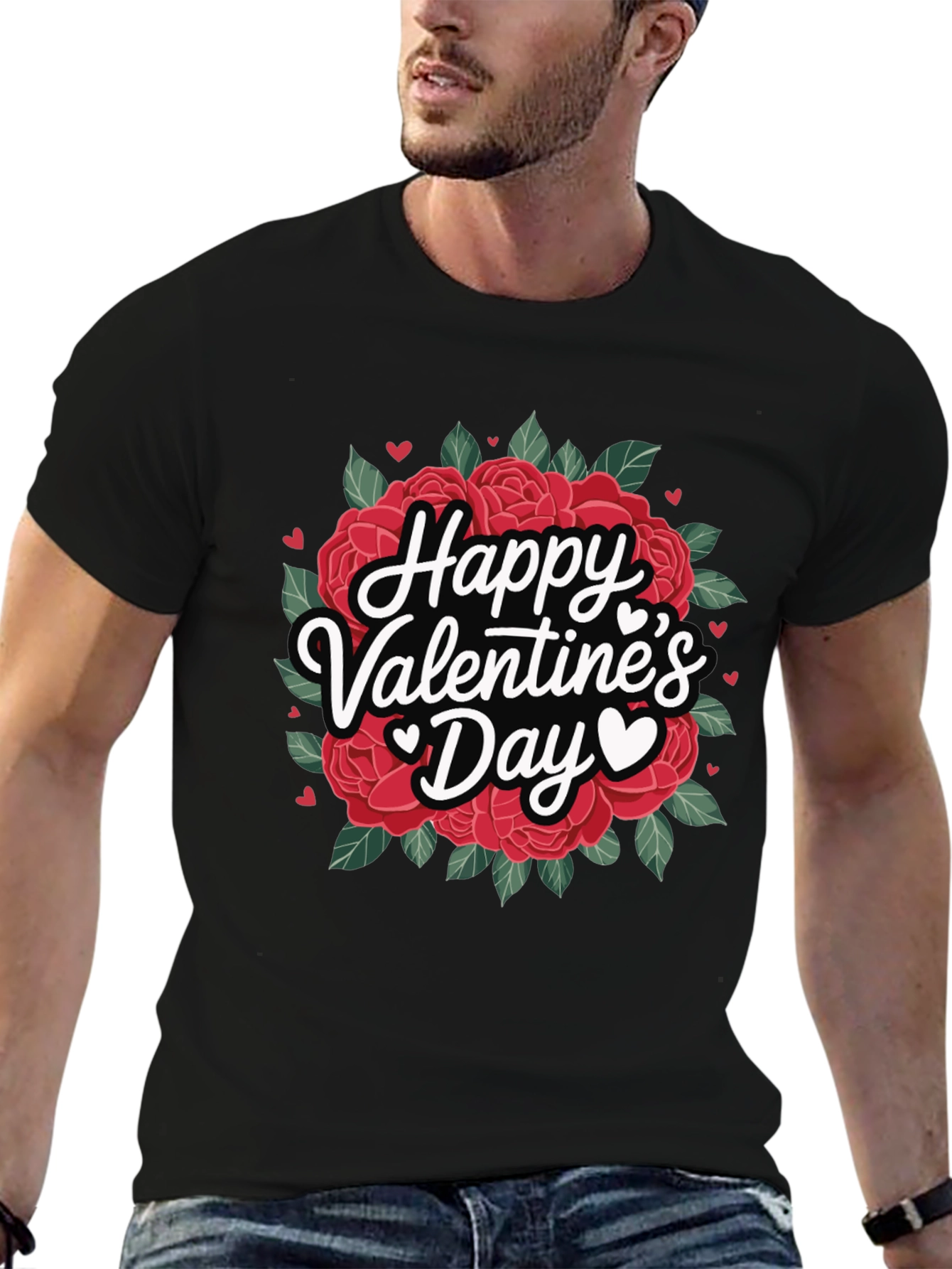 Happy Valentines Day Roses Graphic T-Shirt