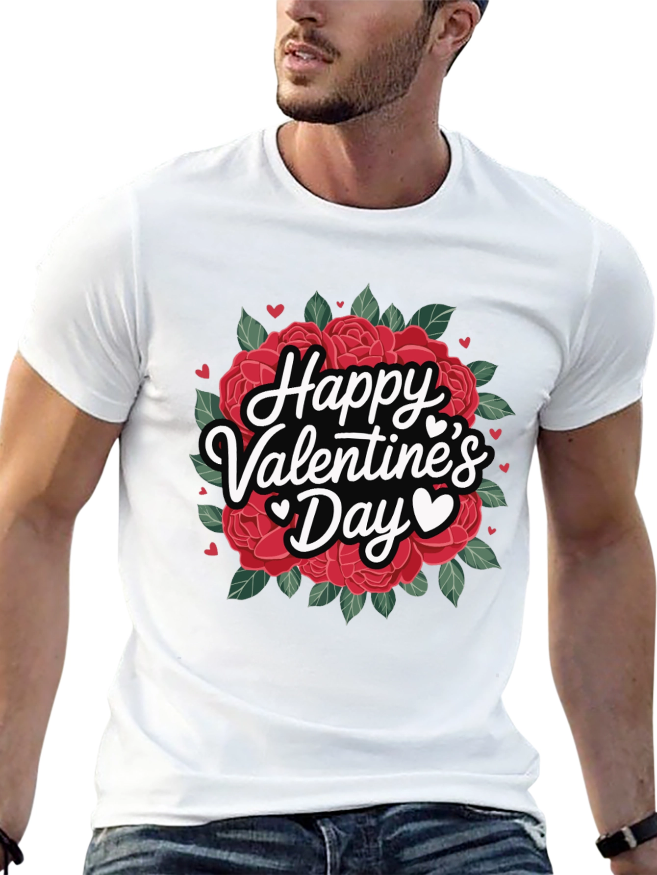 Happy Valentines Day Roses Graphic T-Shirt