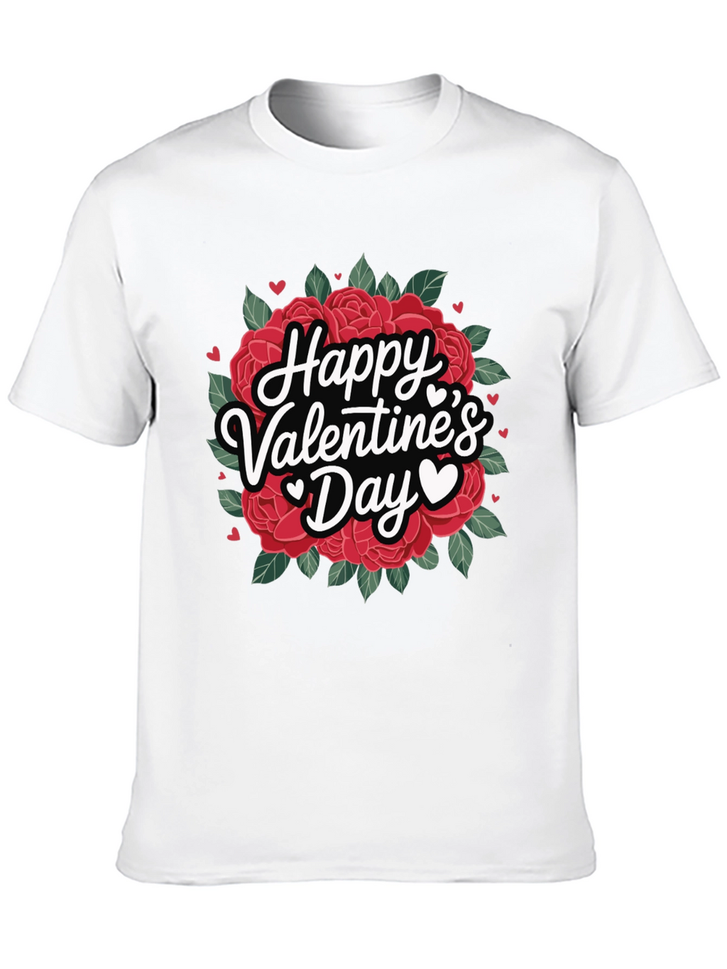 Happy Valentines Day Roses Graphic T-Shirt