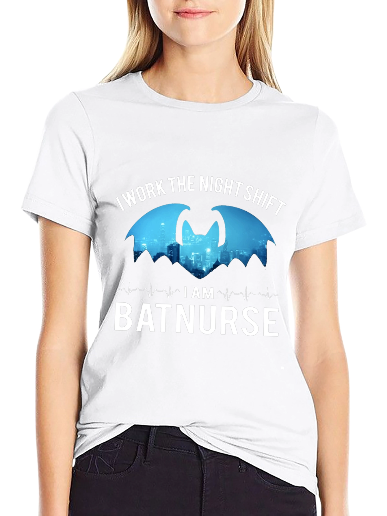 I Work the Night Shift Batnurse T-Shirt