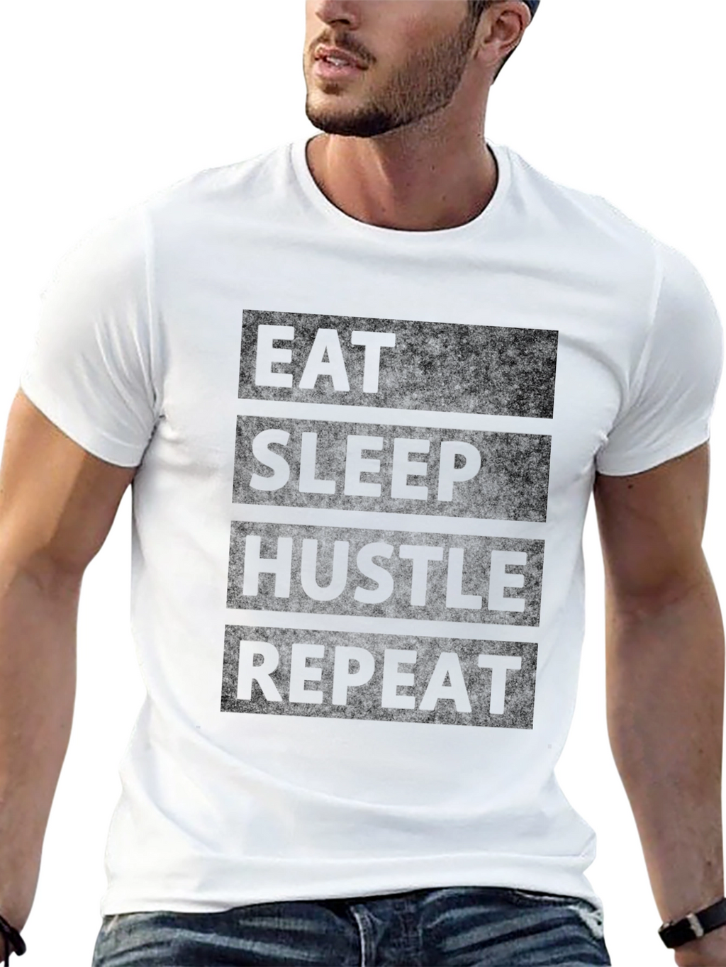 Eat Sleep Hustle Repeat Black T-Shirt