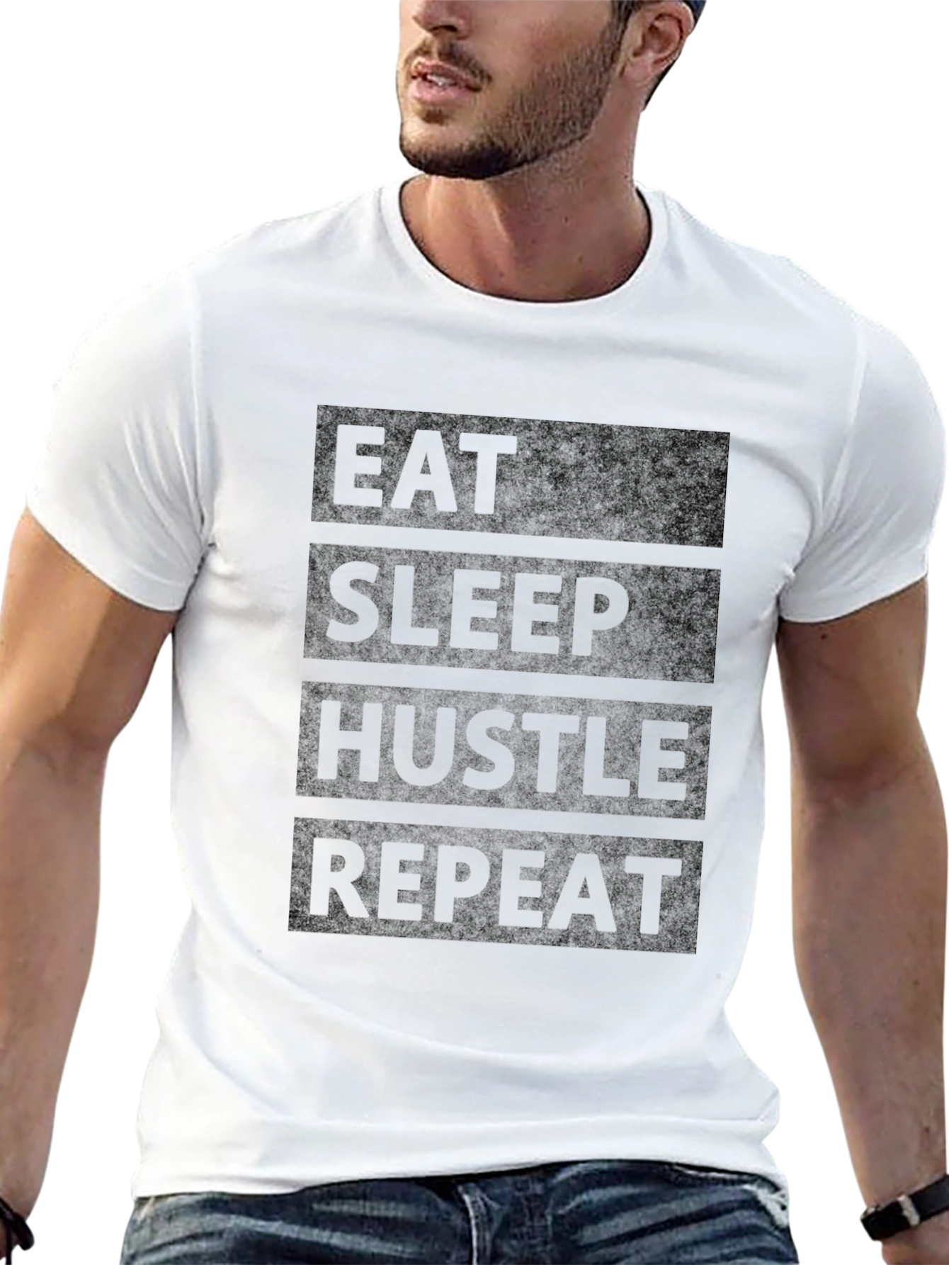 Eat Sleep Hustle Repeat Black T-Shirt