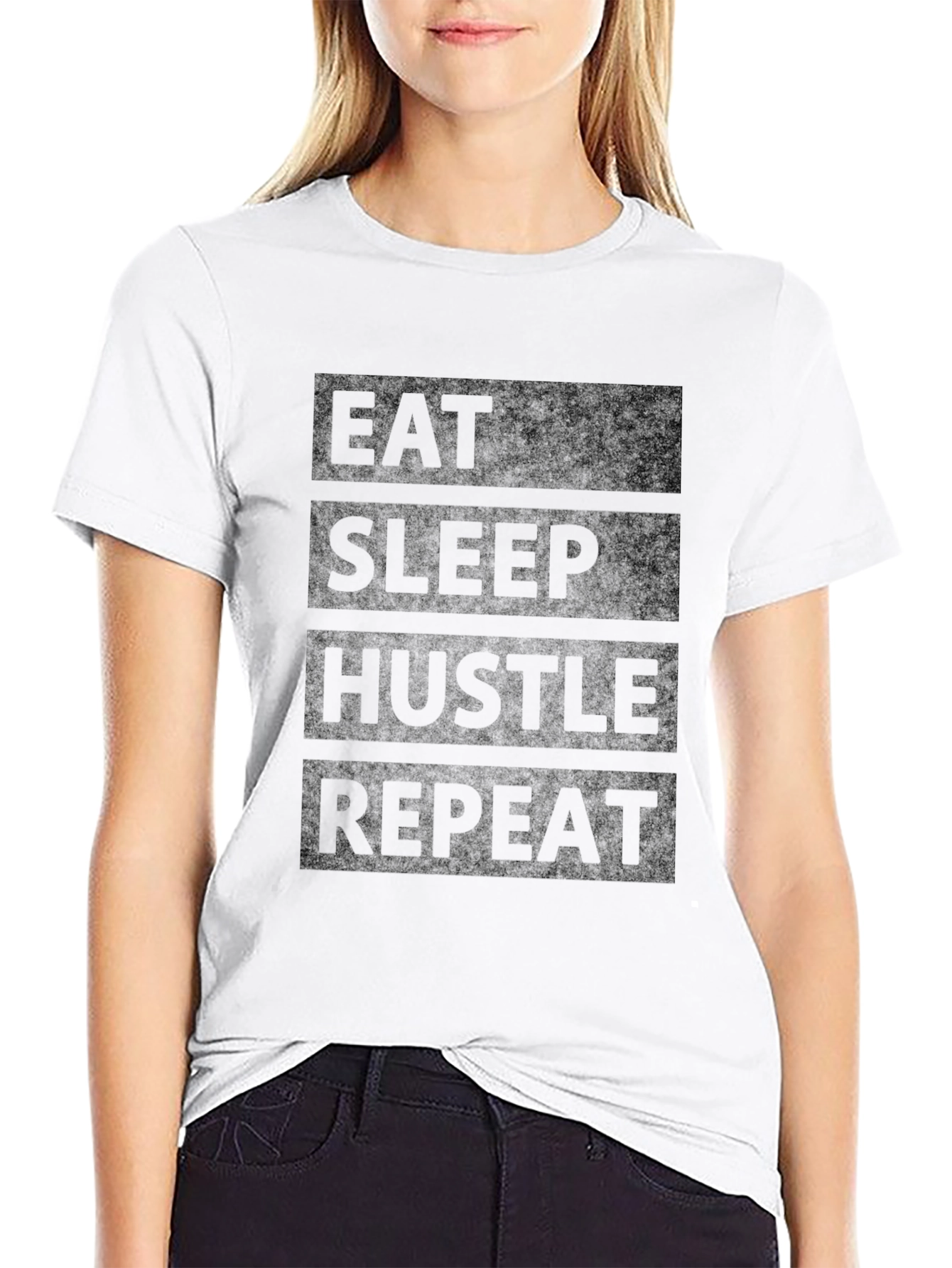 Eat Sleep Hustle Repeat Black T-Shirt