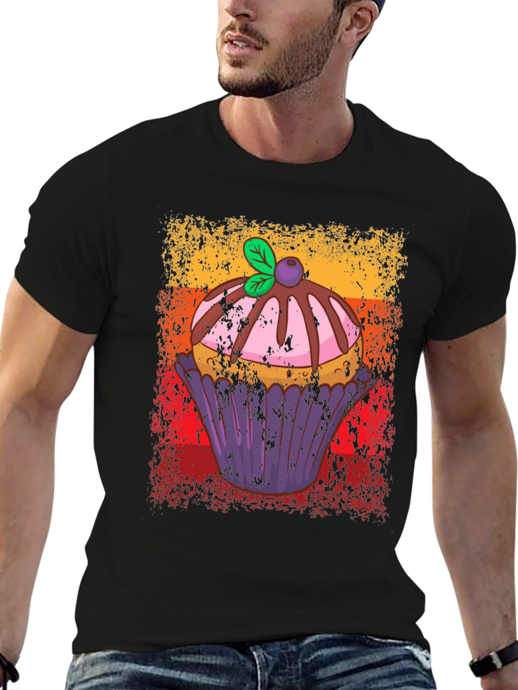 Retro Cupcake T-Shirt - Sweet Treat Design